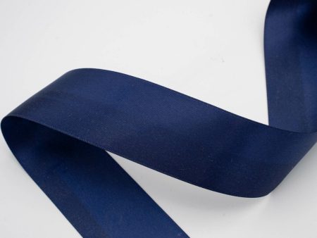 Navy Blue Double Face Satin Ribbon 1.5  By The Yard Fashion