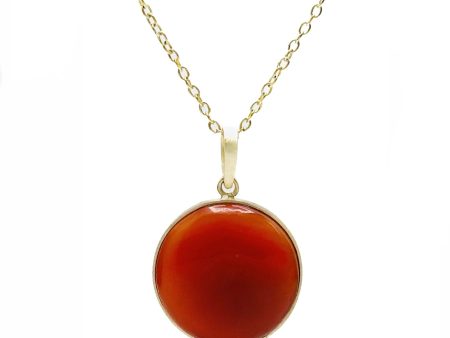 Red Onyx Gold Handmade Pendant Necklace on Sale