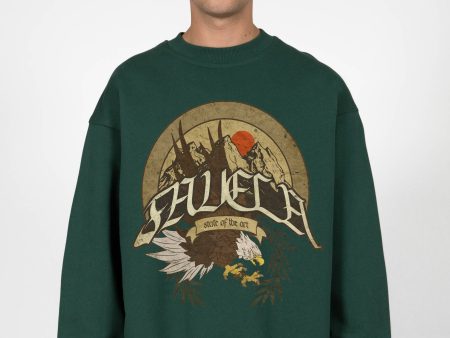 MOUNTAIN HUNTER GREEN CREWNECK Discount