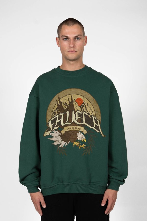 MOUNTAIN HUNTER GREEN CREWNECK Discount