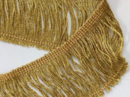 NEW!!  2  Stretch Metallic Gold Chainette Fringe on Sale