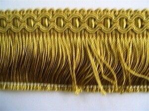 9 Yds Fancy Header Old Gold Chainette Fringe 2  Wrights For Discount