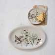 Debossed Stoneware Platter w  Seasonal Botanicals (Each One Will Vary) For Cheap