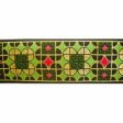 Stained Glass Pink Green and Metallic Gold Ribbon Trim Supply