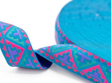 Southwest Design Ribbon Trim 1  Turquoise, Jade, Fuchsia  Purple Online now