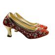 Orange Gold Flower Pearl Heels on Sale