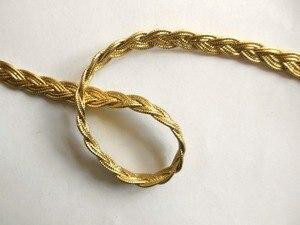 1 4  Braided Metallic Gold Flat Trim 36 YD Bulk Spool Hot on Sale