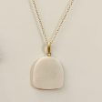 Sun Moon- White Marble and Gold Double sided Pendant Necklace For Discount