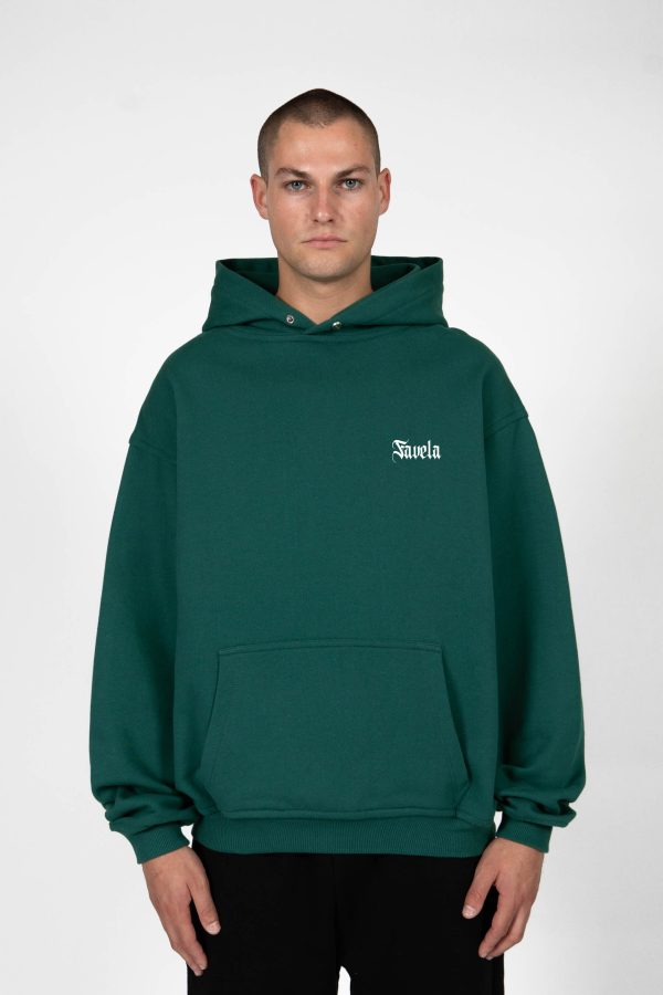 OUTLINE FOREST GREEN SNAP BUTTON HOODIE Online now