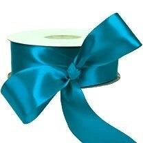 Turquoise Double Face Satin Ribbon 1.5  By The Yard on Sale