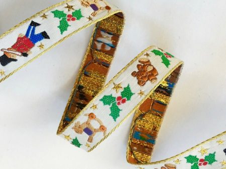 Nutcracker Hobbyhorse Holly  Jacquard Ribbon3 4  By The Yard Online Sale