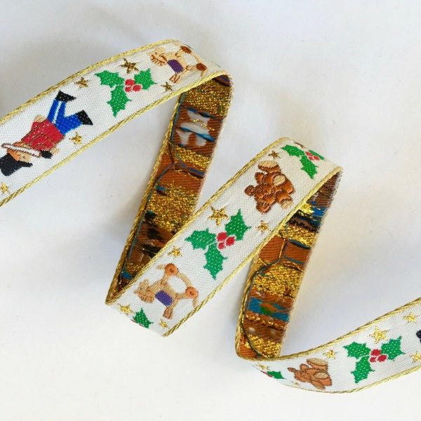 Nutcracker Hobbyhorse Holly  Jacquard Ribbon3 4  By The Yard Online Sale