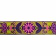 Pink Purple Lime Art Nouveau Jacquard Ribbon 2  BTY Online