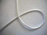 White and Metallic Silver Silky Cord Trim 24 Yds For Sale