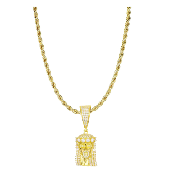 ROPE 925 + PENDANT JESUS 925 (MOISSANITE) Online Sale