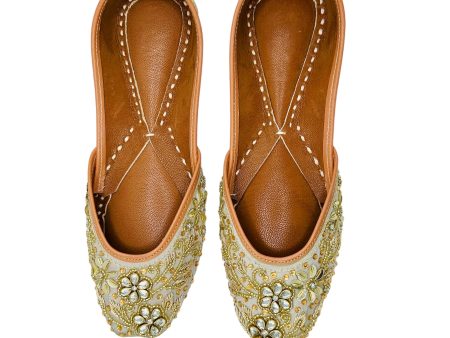 Baby Blues Gem Flower Flats - Juttis Cheap