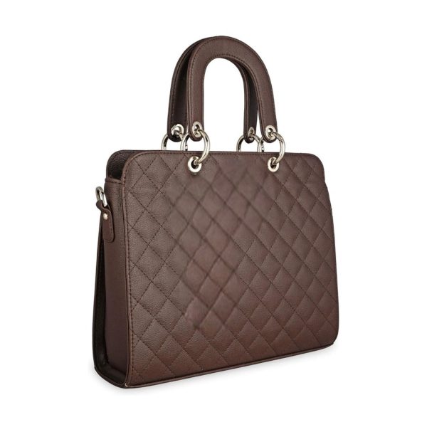 Quilted Vegan Leather Tote Bag For Discount