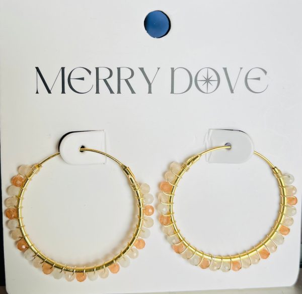 Multi-Stone Shimmer Hoop 18K Gold Plated Earrings Online Sale