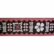 Pink Black White Stylized Floral Jacquard Ribbon 1  Sale