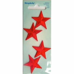 Red Stars Applique Iron On 4 Per Pkg. Online now