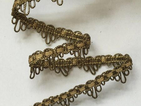 1  Metallic Gold and Black French Scroll Edging on Sale