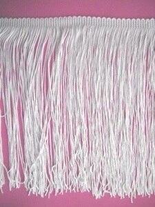 White 9  Long Chainette Fringe Trim By The Yard For Sale