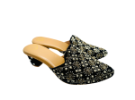 Black Velvet Star Mule Heels Sale