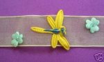 Sheer Floral And  Dragonfly Trim Yellow Blue By The Yard on Sale