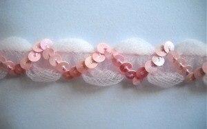 Pink Stretch Sequins Flower Trim3 4  BTY Online now