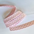 1  Baby Pink Gingham Double Fold Bias Quilt Binding 50 YD For Sale