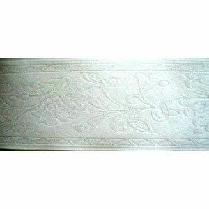 White on White Rose Jacquard Ribbon 1.75  Online Hot Sale