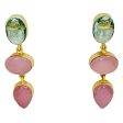 Pink Chalcedony Earrings - 18K Gold Plated on Sale