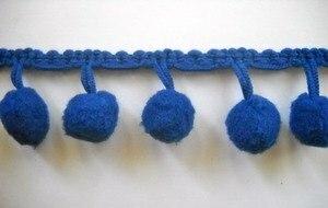 8 Yds Yale Blue PomPom Ball Fringe Trim3 4  Cheap