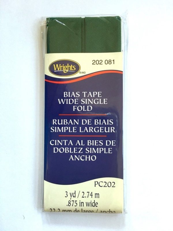 7 8  Jungle Green Wide Single Fold Bias Tape Wrights 3 YD Discount