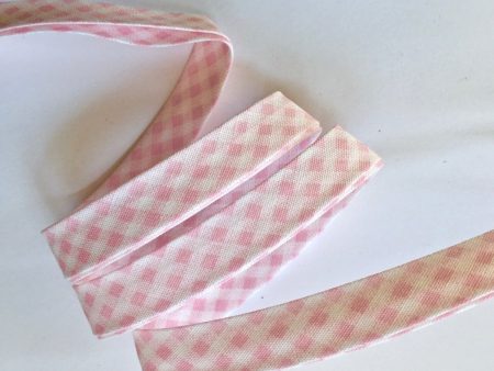 1 2  Baby Pink Gingham Piping 50 YD Online Sale