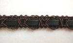 Seal Brown Braid w Faux Leather 8 Yards 5 8  Online