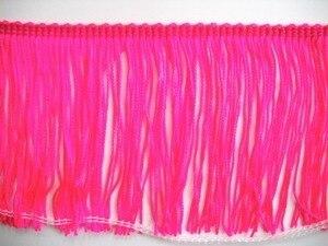 4  Long Fluorescent Pink Chainette Fringe By The Yard Online