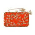 Orange Velvet Party Handbag Clutch Purse by Merry Dove Cheap