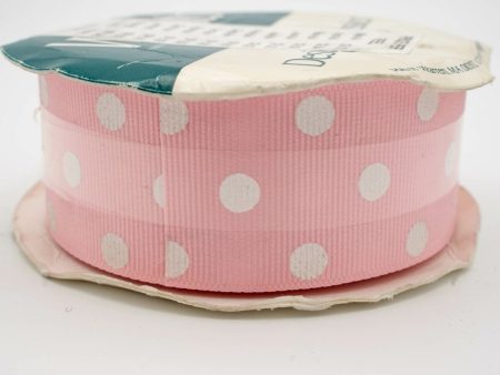 1.5  Pink Polka Dot Grosgrain Ribbon 10YD Online Sale