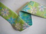 Pinwheel Floral Ribbon Trim Lime w Pastels 2  By The Yrd Cheap