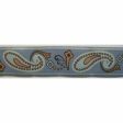 Paisley Jacquard Decorative Ribbon Trim Gray Blue Beige 1.5  For Discount