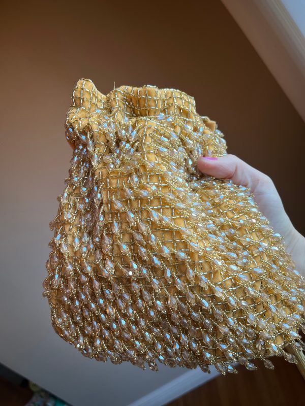 Yellow Gold Beaded Purse by Merry Dove Hot on Sale