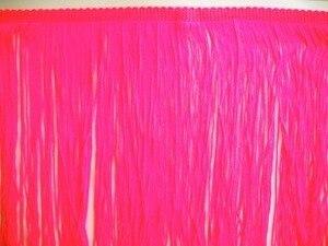 6  Long Fluorescent Pink Chainette Fringe By The Yard For Cheap