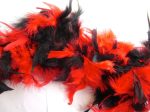 Red and Black Feather Boa 6 FT Fashion