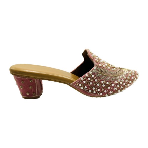 Pink Princess Pearl Mule Heels Hot on Sale