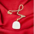 Sun Moon- White Marble and Gold Double sided Pendant Necklace For Discount