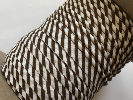 1 2  Brown and White Stripe Piping 50 YD Bulk Spool Supply