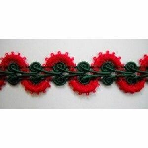 Red And Green Flat Braid Trim Scroll Design 1  Hot on Sale