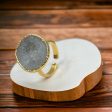 Window Druzy Stone 18K Real Gold Plating Ring Online Sale