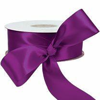 Purple Double Face Satin Ribbon 1.5  By The Yard For Sale